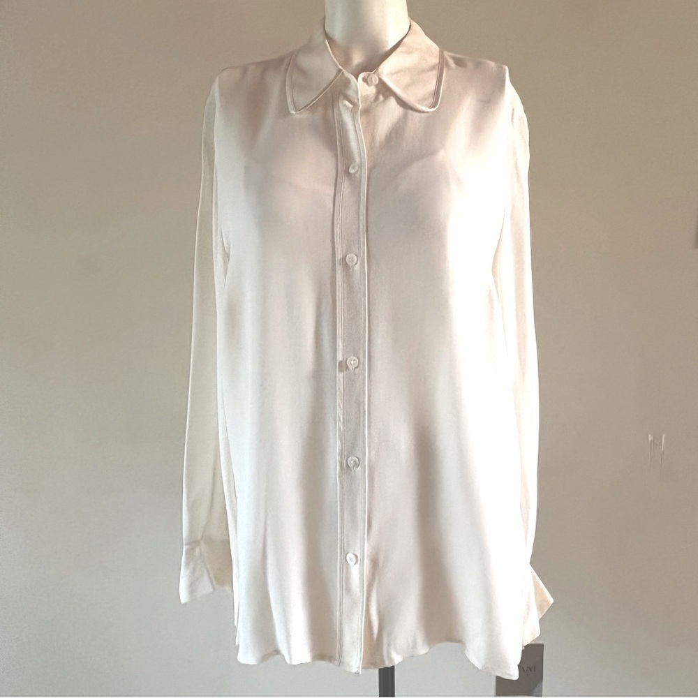 Alfani Woman Elegant Cream Women's Set of Two Button Down Silk Blouse